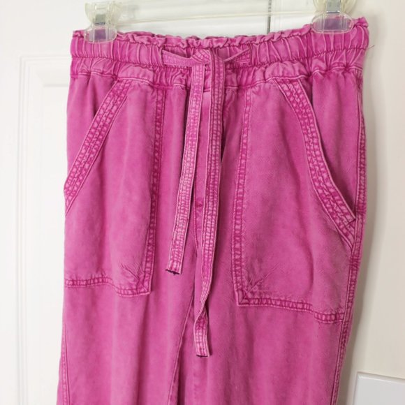 🛑SOLD🛑Anthropologie Pink Pocketed Rhys Utility Jogger Pants Size XS - Picture 3 of 8